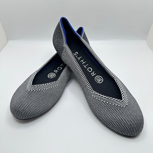 NEW Rothy’s The Flat Round Toe Ballet Flat Shoes Gray Birdeye Women’s Sz 5 - Picture 1 of 8